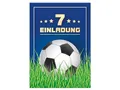 Limonia 12 Einladungskarten zum 7. Kindergeburtstag Fußball Einladung Geburtstag Mädchen Kinder Jungs Jungen Boys Fussball Turnier blau