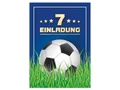 LIMONIA Einladungskarten Fußball zum 7. Kindergeburtstag Jungen Einladungen Karten Fussball, Einladungskarten zum siebten Geburtstag mit Fußball Motiv