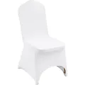 VEVOR Stuhlhussen aus Elastischem Spandex für Klappstühle, Universell Passender, Gewölbter Vorderbezug, Abnehmbare, waschbare Schonbezüge, für Hochzeit, Urlaub, Feier, Essen (100 Stück, Weiß)