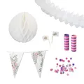 ECOFIESTA 56-teilig JGA Deko Frauen Rosen & Eukalyptus - Geburtstagsdeko Frauen umweltfreundlich - Polterabend Deko, Eukalyptus Deko