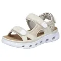 Rieker Sport Sandale, Sommerschuh, Sandalette, Plateauabsatz, mit Klettriemchen beige 43 EU