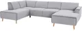 Home affaire Wohnlandschaft Janek Scandic Design, elegant und zeitlos U-Form, mit Federkern und Keder in scandinavischem Design
