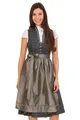 Marjo Damen Midi Dirndl Trachten Kleid Cetina blau 65cm 2tlg hochgeschlossen