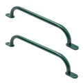 TRIBECCO Klettergriffe Haltegriffe für Outdoor & Indoor Metall Griffe für Spielplatz, Klettergerüst, Spielturm, Hochbett, Leiter und Kletterwand im Kinderzimmer (550 mm Grün, 2 Stücke)