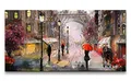 Paul Sinus Leinwandbild 120x60cm Paris Eiffelturm roter Regenschirm Romantisch Malerisch Kunstvoll