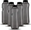 Kavodrink 5 x Tritan Trinkflasche 1,0L Wasserflasche schwarz Sportflasche BPA