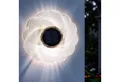 Spetebo LED Wandleuchte Solar Blume transparent - 18 cm, Solar betrieben, LED fest integriert, warm weiß, inklusive Erdspieß und Montagematerial