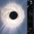 LED Solar Wand Leuchte Blume - 18 cm - Garten Deko Lampe Beet Stecker Zaun Licht