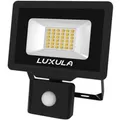 LUXULA LED Fluter mit Bewegungsmelder 30W Strahler 4000K Neutralweiß 3000lm Außenstrahler Schwarz IP65