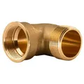Messing Gewinde-Fitting 90° Winkel 1 1/4"IG - 1 1/4"AG (DN 32) - schwere Ausführung