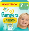 Pampers Premium Protection Größe 7, 128 Windeln, 15kg+, Doppelter Schutz für die