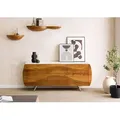 Sideboard Akazie 184x40x75 natur lackiert / Marmor weiß MONTREAL #128