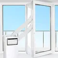 HOOMEE Tür- und Fensterabdichtung für mobile Klimageräte, Klimaanlagen, Wäschetrockner, Ablufttrockner, Air Stop zum Anbringen an Flügelfenster und Balkontüren, Fensterabdichtung Klimaanlage 600cm