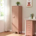 Einzelspind ’Kurikka’ mit 2 Ablagen abschließbar Metall 137 x 38 x 38 cm Hellbraun