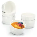 6x Soufflé Förmchen - Creme Brulee Schälchen aus Keramik - Ofenfeste Förmchen -