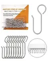 Metal Curtain Hooks for Curtains - Pack of 50 Drapery & Hanger S Hooks, Stainless Steel Hardware, Small Clips for Ceiling, Shower, Window