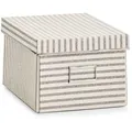 Aufbewahrungsbox Stripes, Pappe, Beige - Zeller