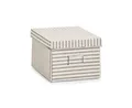 Zeller Present Aufbewahrungskorb Aufbewahrungsbox "Stripes, Pappe, beige, 21 x 28 x 15 cm