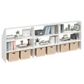 Bellamio Aland Dachschrägen Regal in weiß – offener Dachschrägenschrank mit 9 Fächern – Bücherregal/Kleiderschrank – platzsparender Stauraum für schräge Wände – Nischenschrank 100x268x50 (HxBxT)