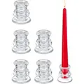 Relaxdays Stabkerzenhalter Glas Transparent 6er Set 5,5 cm x 5,5 cm