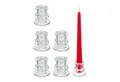 relaxdays Kerzenständer Stabkerzenhalter aus Glas 6er Set