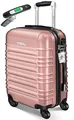 KESSER® Handgepäck Reisekoffer 55L Hartschalen-Koffer Inkl. Kofferwaage + Gepäckanhänger | Trolley Gepäck Rollkoffer Zahlenschloss 4 Rollen ABS-Hartschale Teleskopgriff, 55x40x25cm, Himbeerrosa
