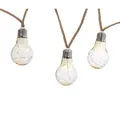 Dehner Solar-Lichterkette Manaus, mit 10 warmweißen Glühbirnen, IP44, Kunststoff/Hanf, Farben natur/transparent/silber - Transparent/Silber