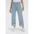 Bequeme Jeans MAC "BAGGY straight", Damen, Gr. 38, N-Gr, light blau net washed, Denim/Jeans, Obermaterial: 99% Baumwolle, 1% Elasthan, casual, sehr bequem, Jeans