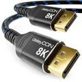 deleyCON 2m DisplayPort Kabel 1.4 (8K@60Hz 4K@165Hz 2K@360Hz/240Hz/165Hz/144Hz) UHD WQHD HDR AMD FreeSync + NVIDIA G-Sync - für Gaming Monitor Grafikkarte PC