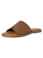 Tamaris Damen Pantolette Leder flach, braun, 40 EU