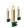Krinner Lumix SuperLight Flame 12er Basis-Set Kabellose Christbaumkerzen Gold