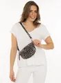 Zwillingsherz Tragetasche Crossbody Bag "Leo", mit Reißverschluss und Leomuster