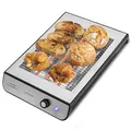 Cecotec Flach-Toaster Horizontal Turbo Easy Toast Inox. 900 W Leistung in 6 Stufen, 3 Quarzheizkörper, Krümelschublade, Kabelaufwicklung, Edelstahl-Oberfläche