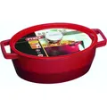 Pyrex SC5AC29/5141 Cocotte Ovale 29 CM Rouge (3,8L)SLOW COOK Gusseisen/Gussaluminium-Kochtopf inkl. Deckel, 29 cm max. Durchmesser, Induktionsherd-... - Rot