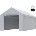 VEVOR Carport Garagezelt, oben + Seitenwand 3 x 6 m, Garagenzelt-Unterstandplane, wasserdicht und UV-geschützt, einfache Installation mit Spanngurten, weiß (Rahmen nicht im Lieferumfang enthalten)