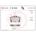 1x ORIGINAL® Brembo Bremsbelagsatz, Scheibenbremse Vorne, Hinten, exkl.