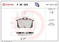 BREMBO P 85 020 Bremsbelagsatz, Scheibenbremse für AUDI CITROËN DS
