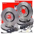 BREMBO BREMSSCHEIBEN +BELÄGE VORNE+HINTEN FÜR AUDI TT 8N SEAT LEON 1M VW GOLF 4