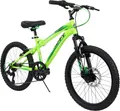 Huffy Extent 20 Zoll Fahrrad, Mountainbike, Kinderfahrrad, Jungenfahrrad, 7 bis 9 Jahre, Grün