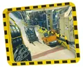 Moravia Industriespiegel aus Acryl 400 x 600 mm Rahmen schwarz/gelb + Schelle