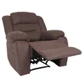 B-Ware Fernsehsessel MCW-J57, XXL Nosagfederung Stoff/Textil bis 200kg, braun