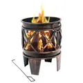 BBQ-Toro Feuerkorb Plum Ø 42 cm, Feuerschale mit Schürhaken, Garten Feuerstelle