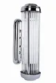 Art Deco Kinoleuchte nach Henry Petitot 1930, verchromte Wandlampe mit Glasstaeben, fuer zwei E-14-Leuchtmittel Spiegelleuchte XC01 Palazzo Exklusiv