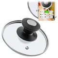 KADAX Topfdeckel "Barletta", Universaldeckel aus Glas mit Schwarzmatt griff, 16 cm