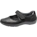 Waldläufer HENNI Riemchenballerina, Halbschuh, Komfortschuh, Klettschuh in Weite H (sehr weit) schwarz 37,5 EU (4,5 UK)