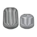 blomus Laterne Lito 2er Set | Steel Gray | Größe M und L | 28L x 28B x 27H cm | 33L x 33B x 45H cm | Kerzenhalter Grau | Windlicht aus Edelstahl | Laterne Deko | Indoor Windlicht