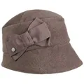 LIERYS Fleece Damenglocke Elegante Form Hut mit Schleife Warm gemütlich Damen Herbst Winter braun One Size