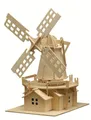 Pebaro 3D-Puzzle Holzbausatz Windmühle, 873, 78 Puzzleteile