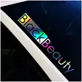 Frontscheibenaufkleber Schriftzug Black Beauty Aufkleber für Windschutzscheibe Heckscheibe Auto Fahrzeug Dekor Sticker Frontscheibe FS118 (Hologramm, Außenklebend)