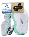 99FLIPS Knieschoner Kinder mit GS [6er Set] GRIND - XS Pink Mint - Schoner Inliner Kinder - Knieschützer Kinder Protektoren mit Knie- und Ellenbogenschützer - Schützer Protektoren Inliner Kinder